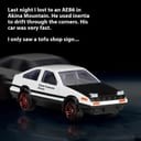 Alloy Car Model AE86 Drift Tail Spin Car Ornament
