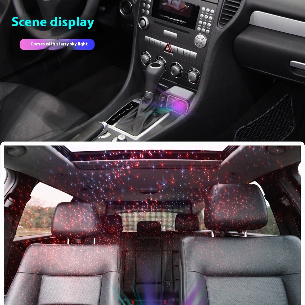 4 In 1 Retractable Car Charger Starlight In Car Roof