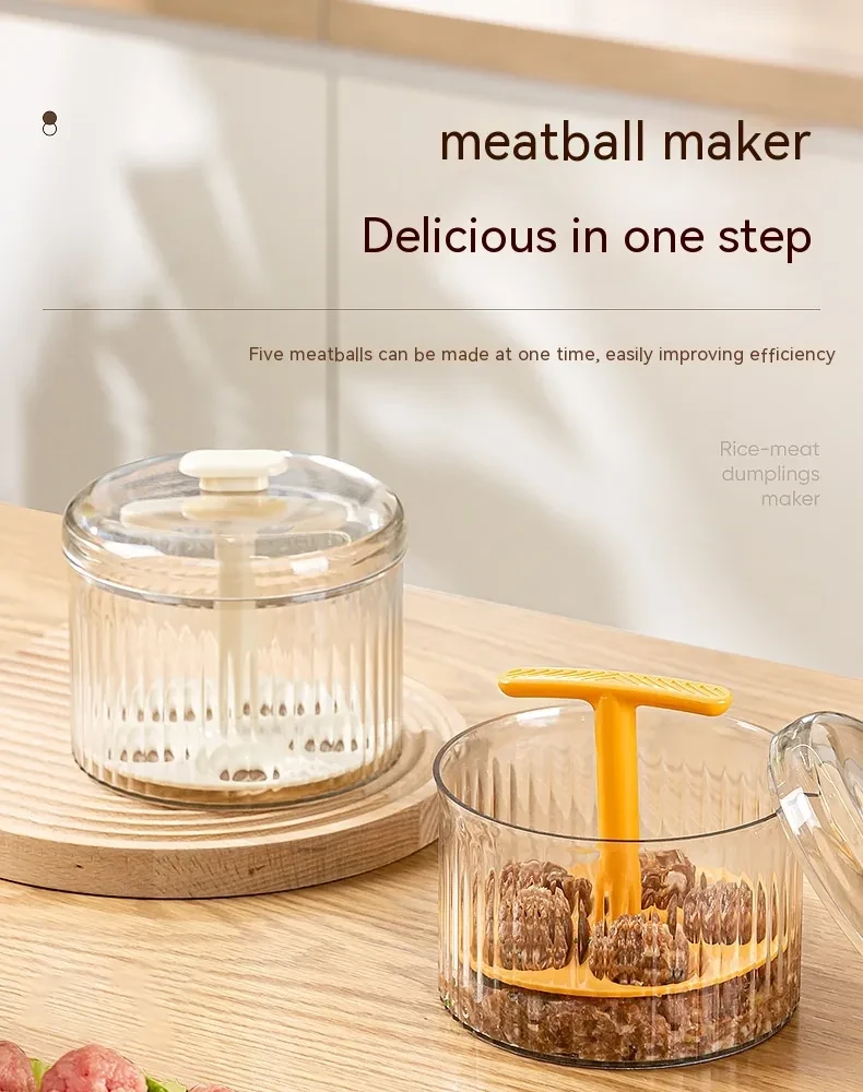 Translucent 5 Balls Meatball Maker