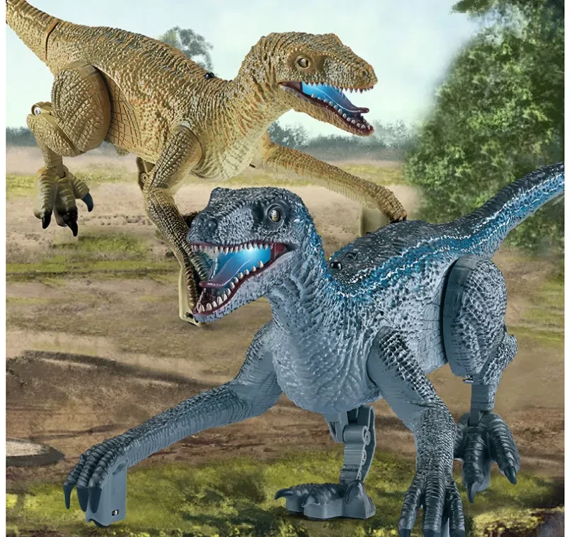 Hot Bee Remote Control Dinosaur Toys, Walking Robot Dinosaur w/ Roaring Sounds