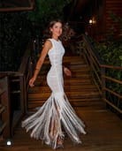 Women's Tassel Elegant Two-Piece Dress