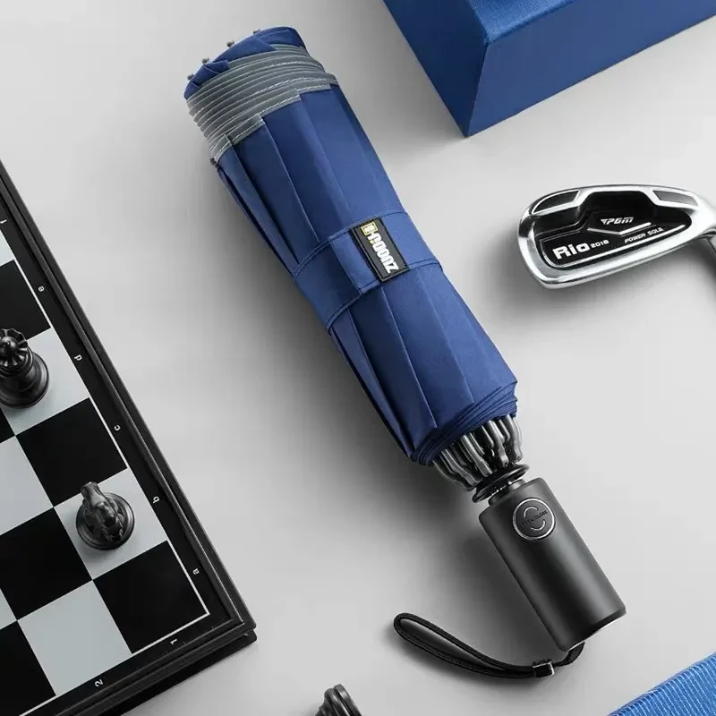 Automatic Umbrella with Reflective Stripe Reverse LED Light