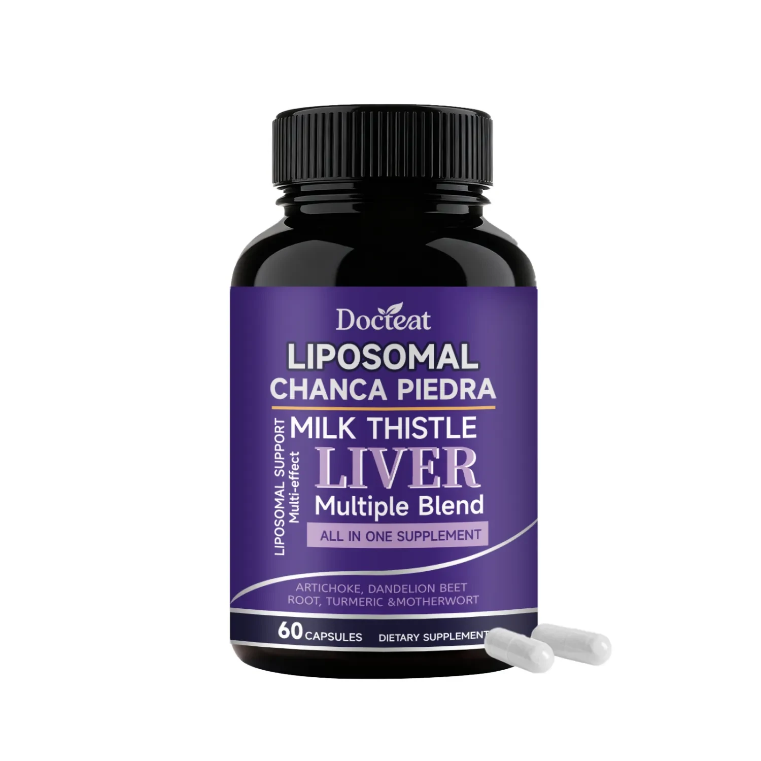 Docteat Liposomal Chanca Piedra Milk Thistle Liver Multiple Blend 60 Capsules