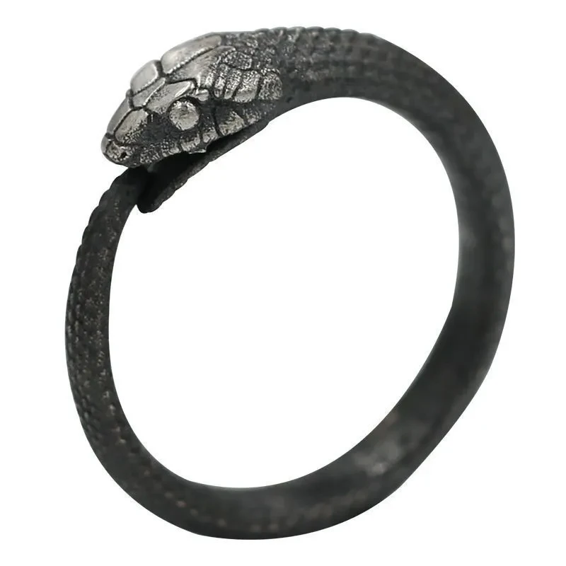 Oxidized Silver Ouroboros Spin Ring