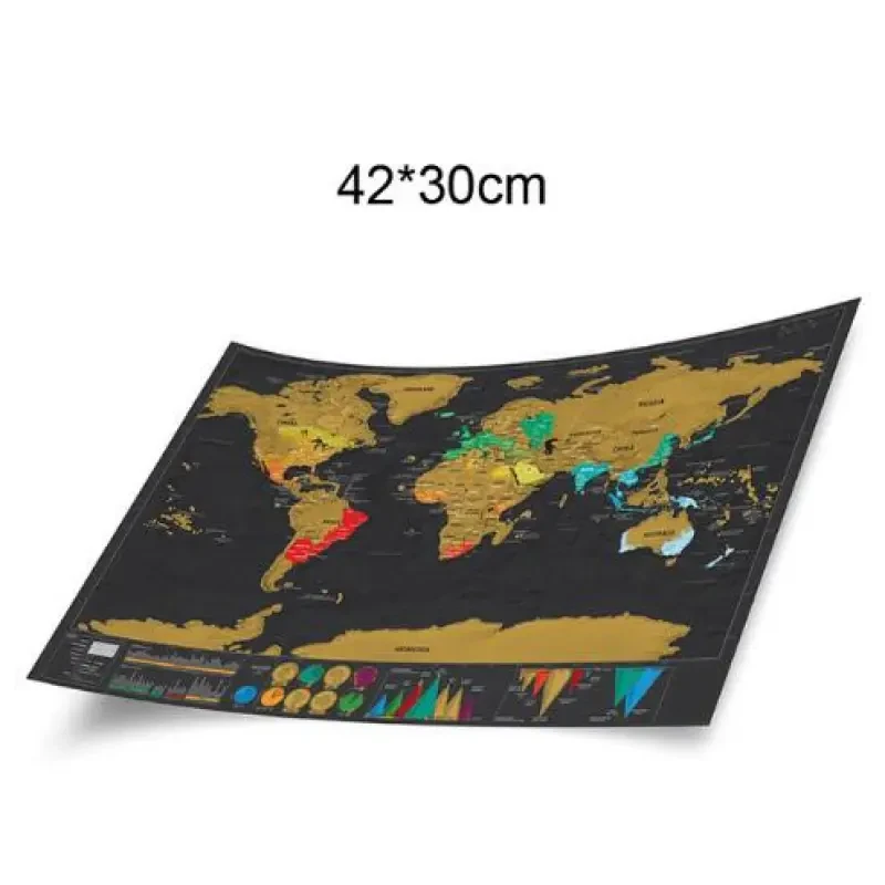 Scratch Map Mini Scratch Off Foil Layer Coating Poster