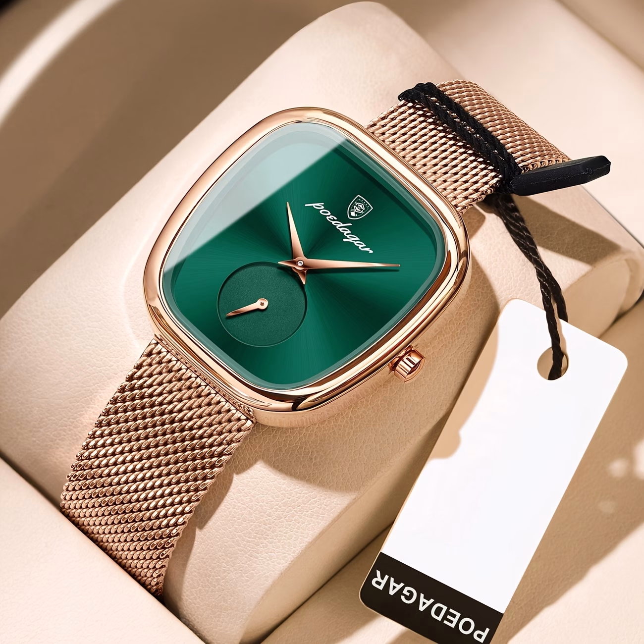 POEDAGAR Ladies Square Watch