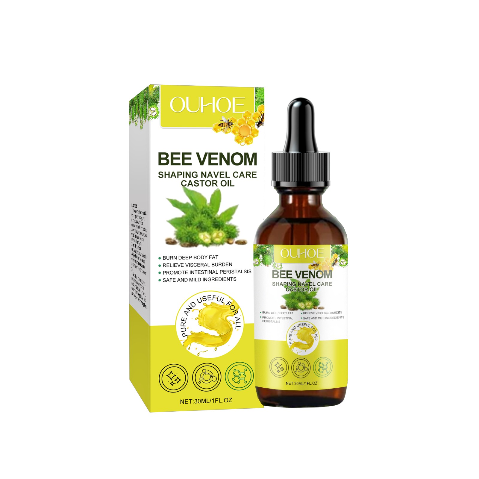 OUHOE Bee Venom Shaping Navel Care Castor Oil