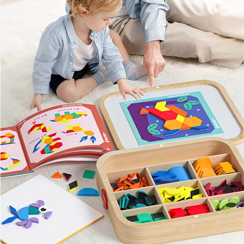 288pcs of Wooden Tangram Puzzle for Children