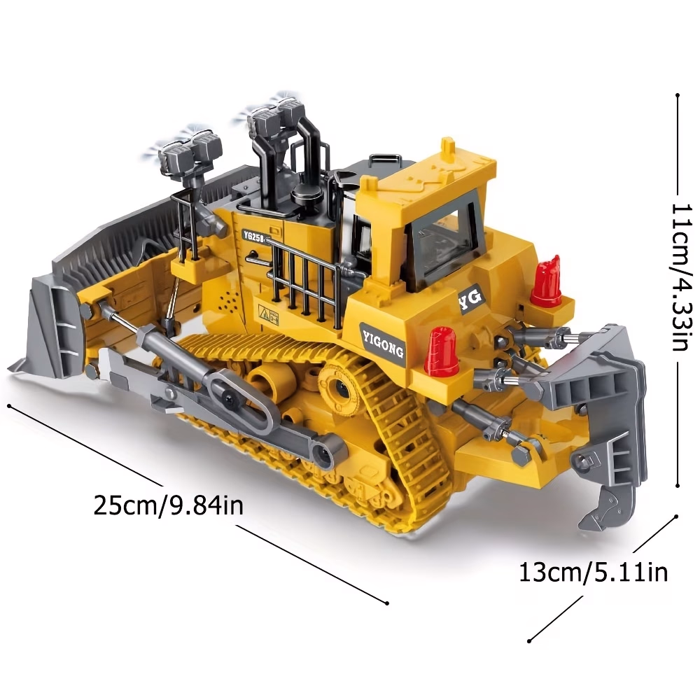 9 Channel Remote Control Bulldozer Toy – Realistic Construction