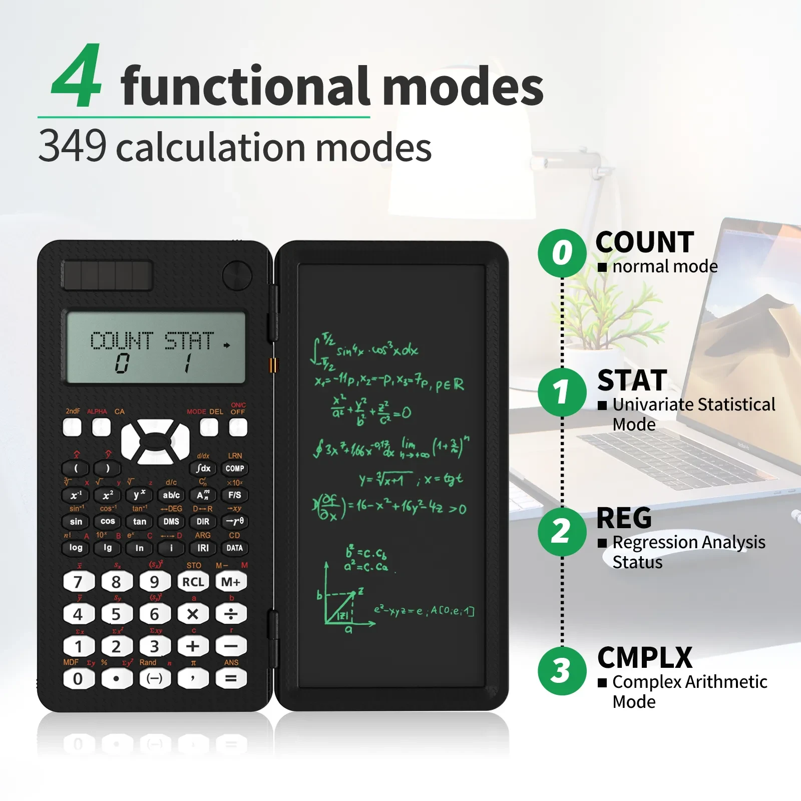 Foldable Digital Drawing Pad Calculator with Stylus
