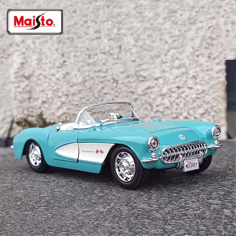 24 1957 for Chevrolet Corvette Green Convertible Alloy Roadster Model