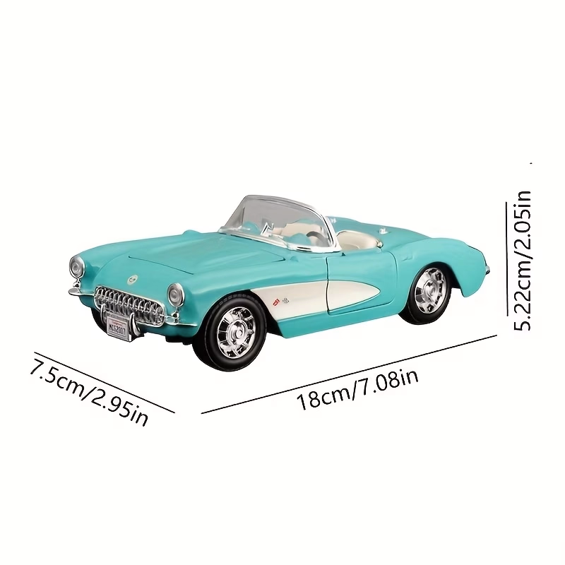 24 1957 for Chevrolet Corvette Green Convertible Alloy Roadster Model