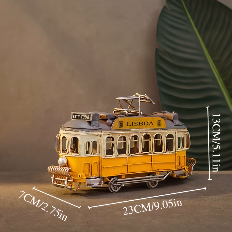 Wrought Iron Tram Model Statue Ornament