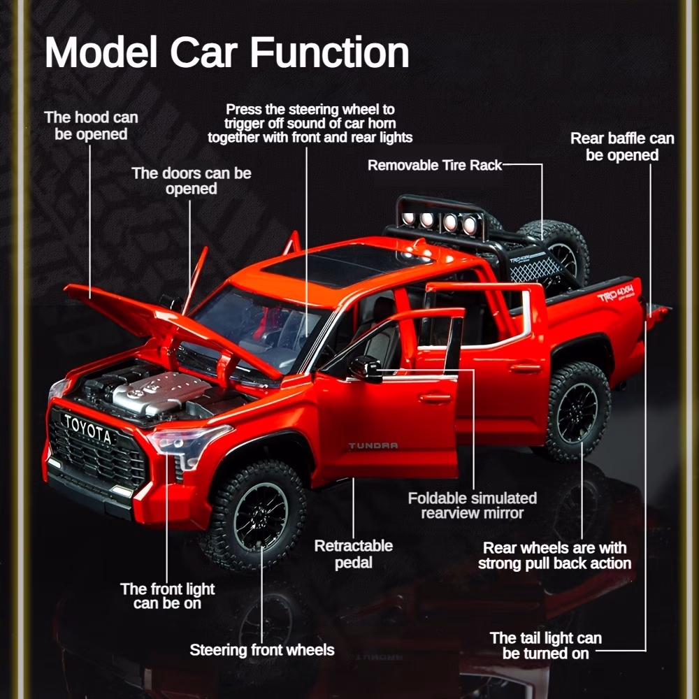 TOYOTA 1/24 Zinc Alloy DieCast Metal Truck Model Toys