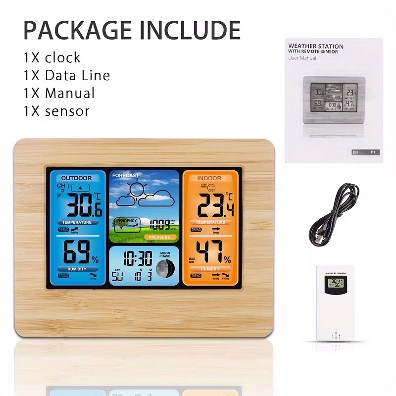 Digital Wireless LCD Weather Station Clock