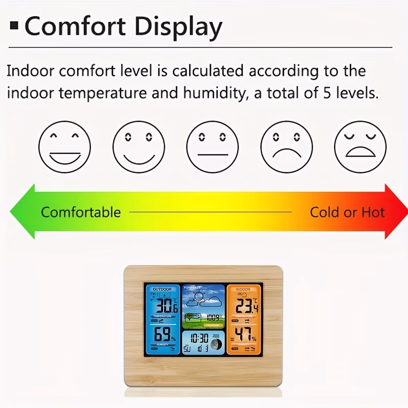 Digital Wireless LCD Weather Station Clock