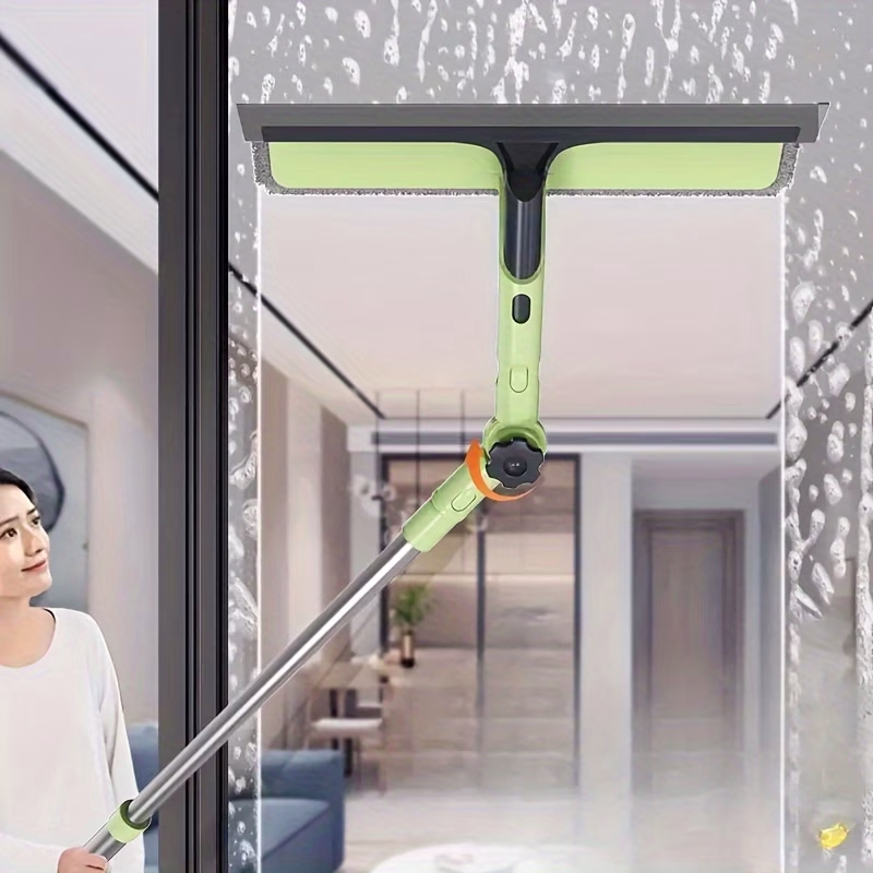 2-in-1 Dual-Sided Window and Floor Cleaning Brush Set with Telescopic Handle