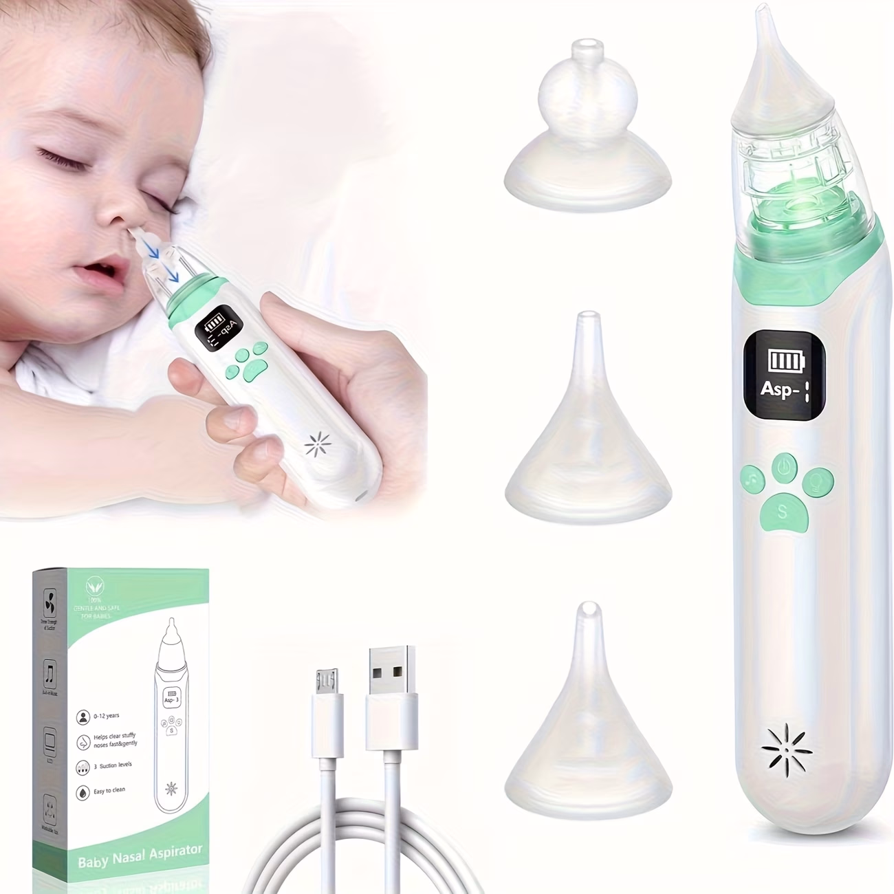 Electric Nasal Suction Device for Infants - Automatic Nose Cleaner for Toddlers