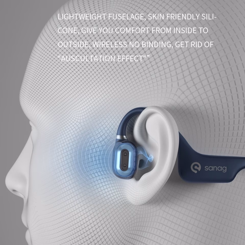 Sanag A5X Bone Conduction Headphones - Open-Ear Freedom,Premium Sound Performance