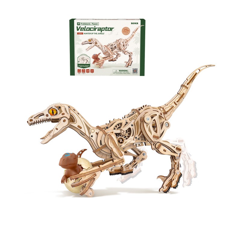 ROKR 3D Wooden Self-Walking Dinosaur Puzzle
