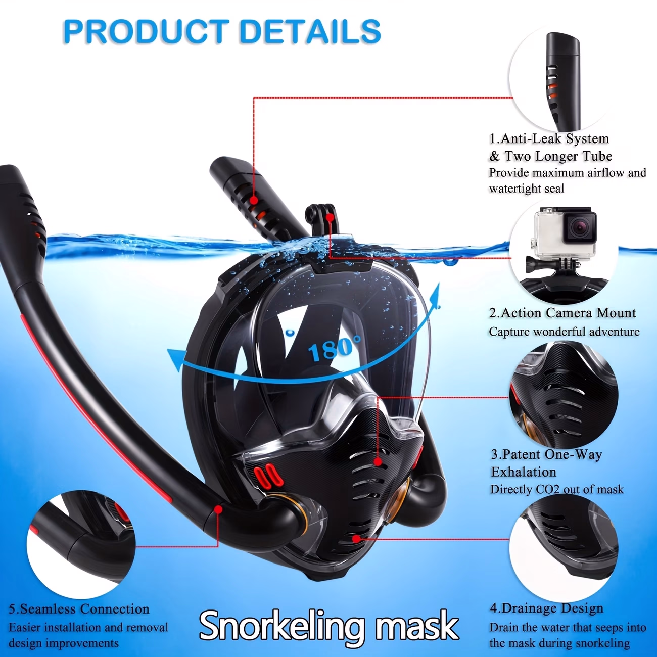 Full Face Snorkeling Mask | Adult Swimming Gear
