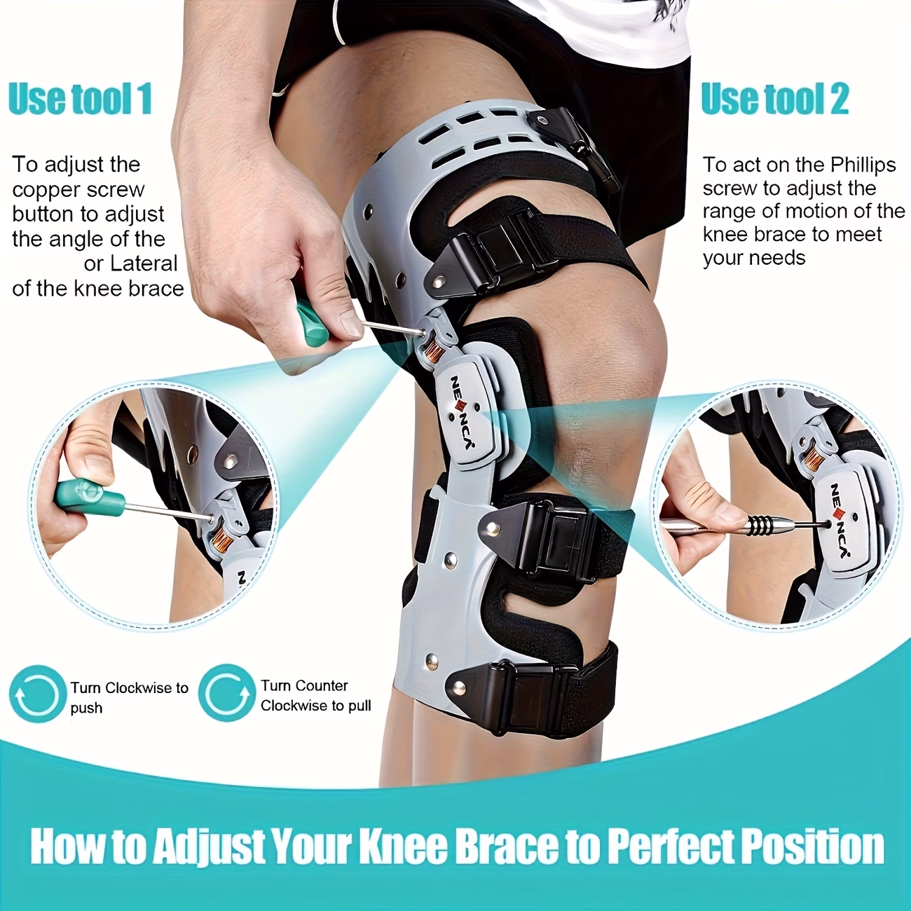 NEENCA Adjustable Knee Brace for ACL