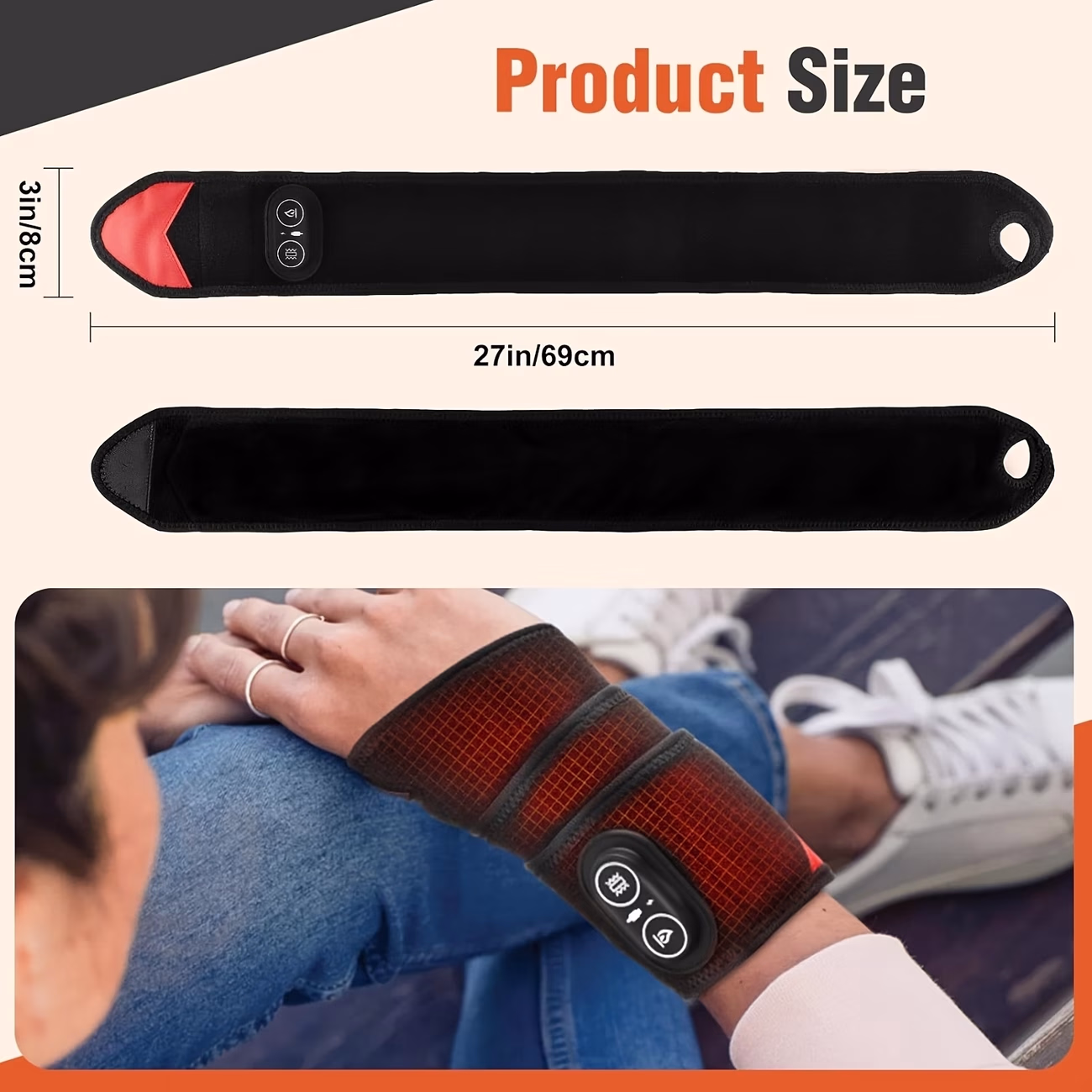 Wrist Heating Pad with 3 Heated Hand Wrap Supports