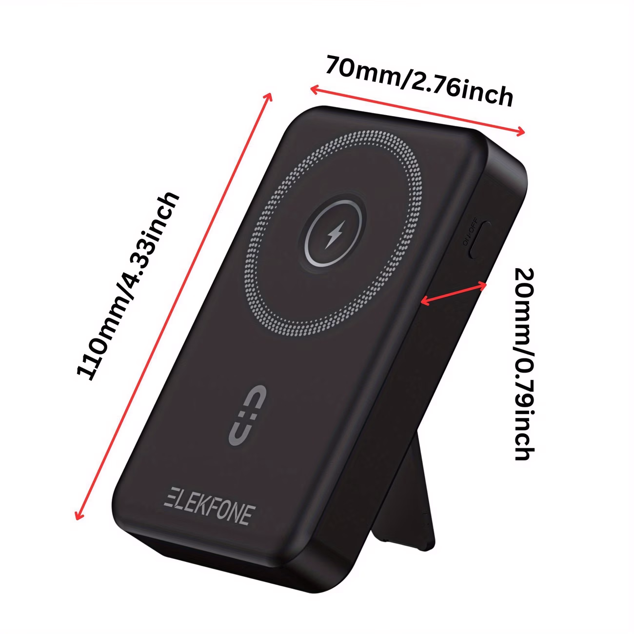 Magnetic Wireless Power Bank 10000Mah | Built-In Cables