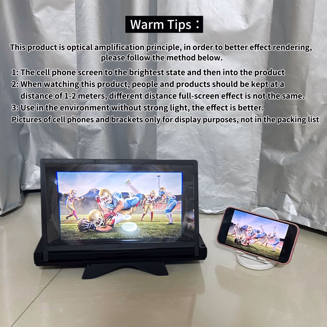 12-inch Phone Screen Magnifier with Dual-Screen Pull-Out Amplifier