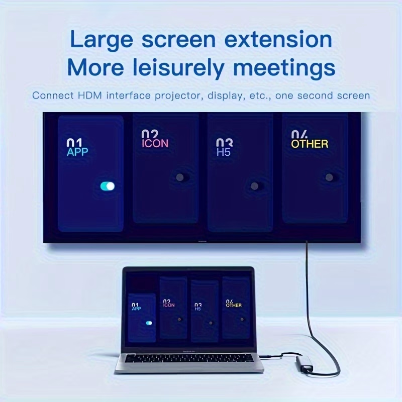 USB-C Hub, (5-in-1) Hub, 3 USB-A Data Ports