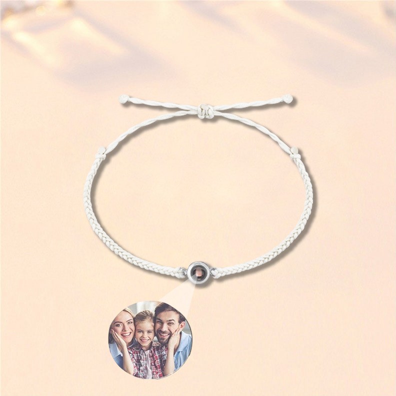 Round Brand Personalized Color Photo Projection Bracelet