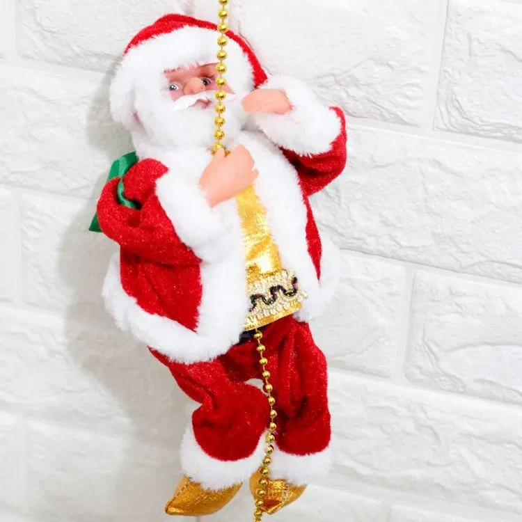 Santa Claus Musical Climbing Rope Christmas Electric Toy with Music Climbing up and Down