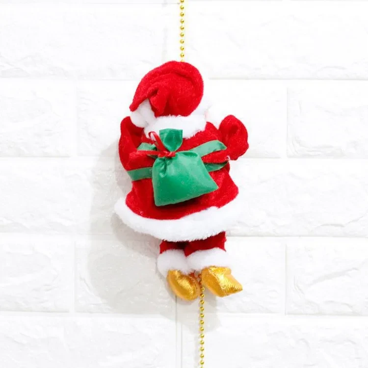 Santa Claus Musical Climbing Rope Christmas Electric Toy with Music Climbing up and Down