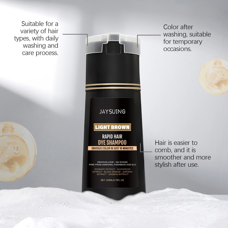 JAYSUING Light Brown Rapid Hair Dye Shampoo