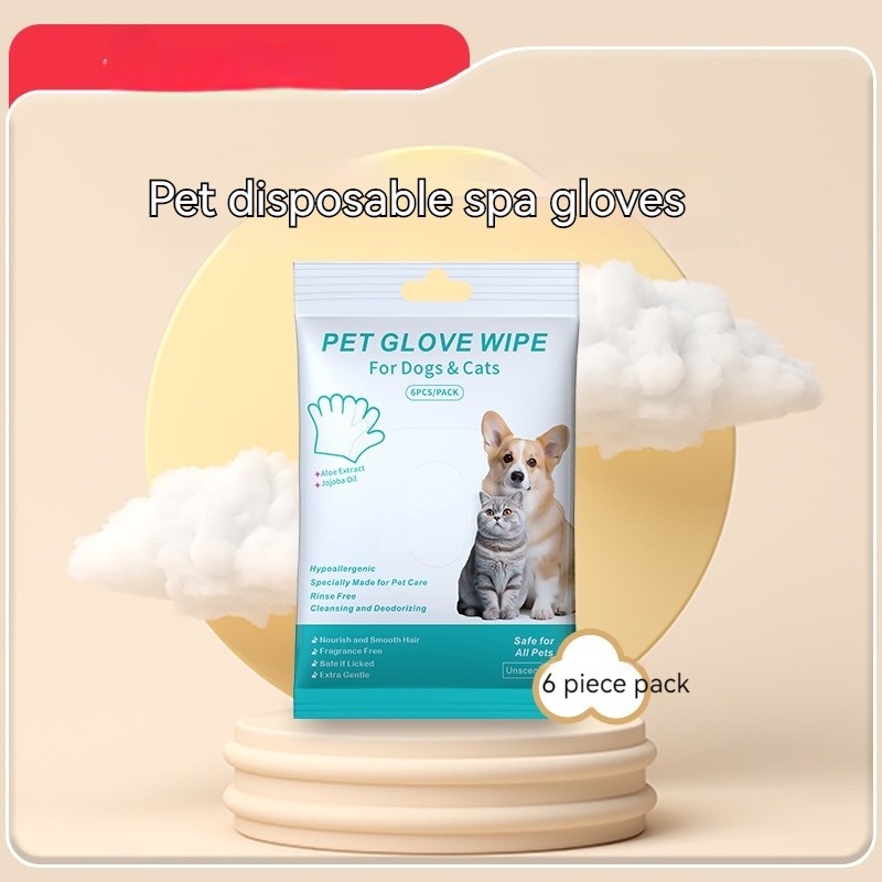 Deodorizing Pet Glove Wipes For Dogs（6Pcs
