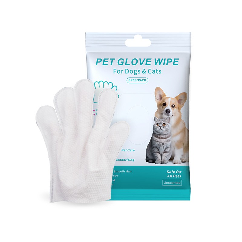 Deodorizing Pet Glove Wipes For Dogs（6Pcs