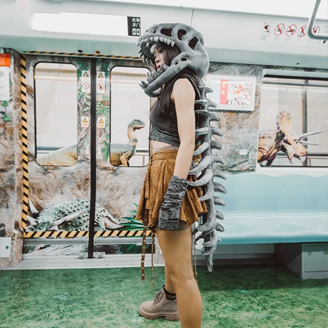 Realistic Dinosaur Skeleton Costume Set