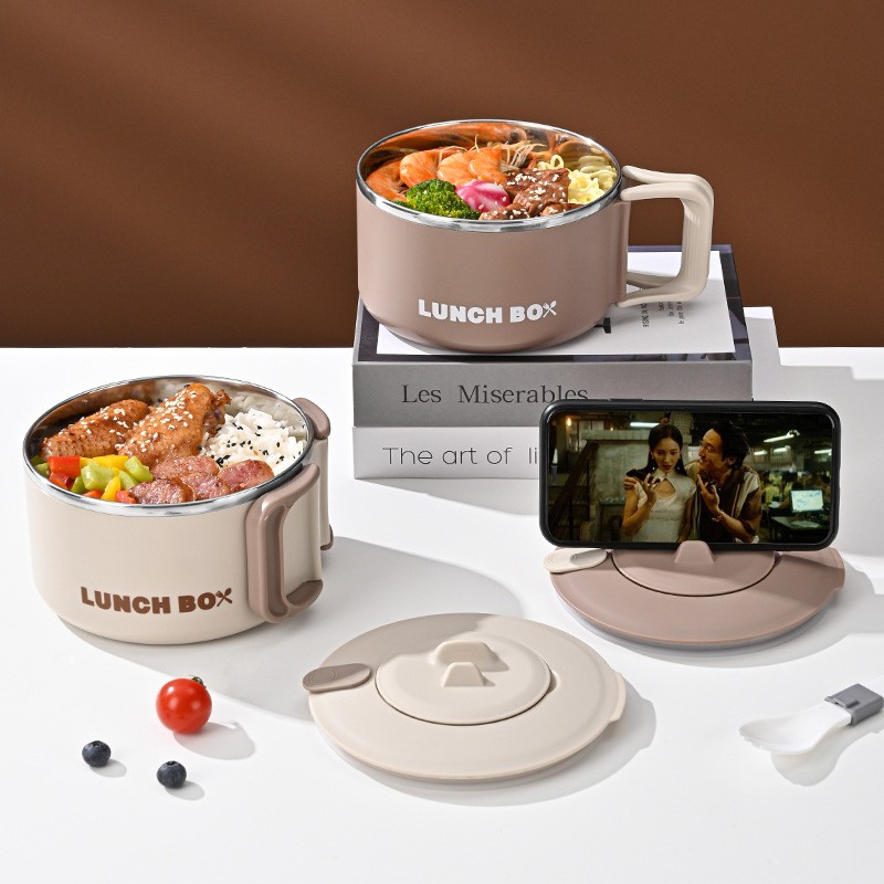 Stainless Steel Portable with Cover Lunch Box