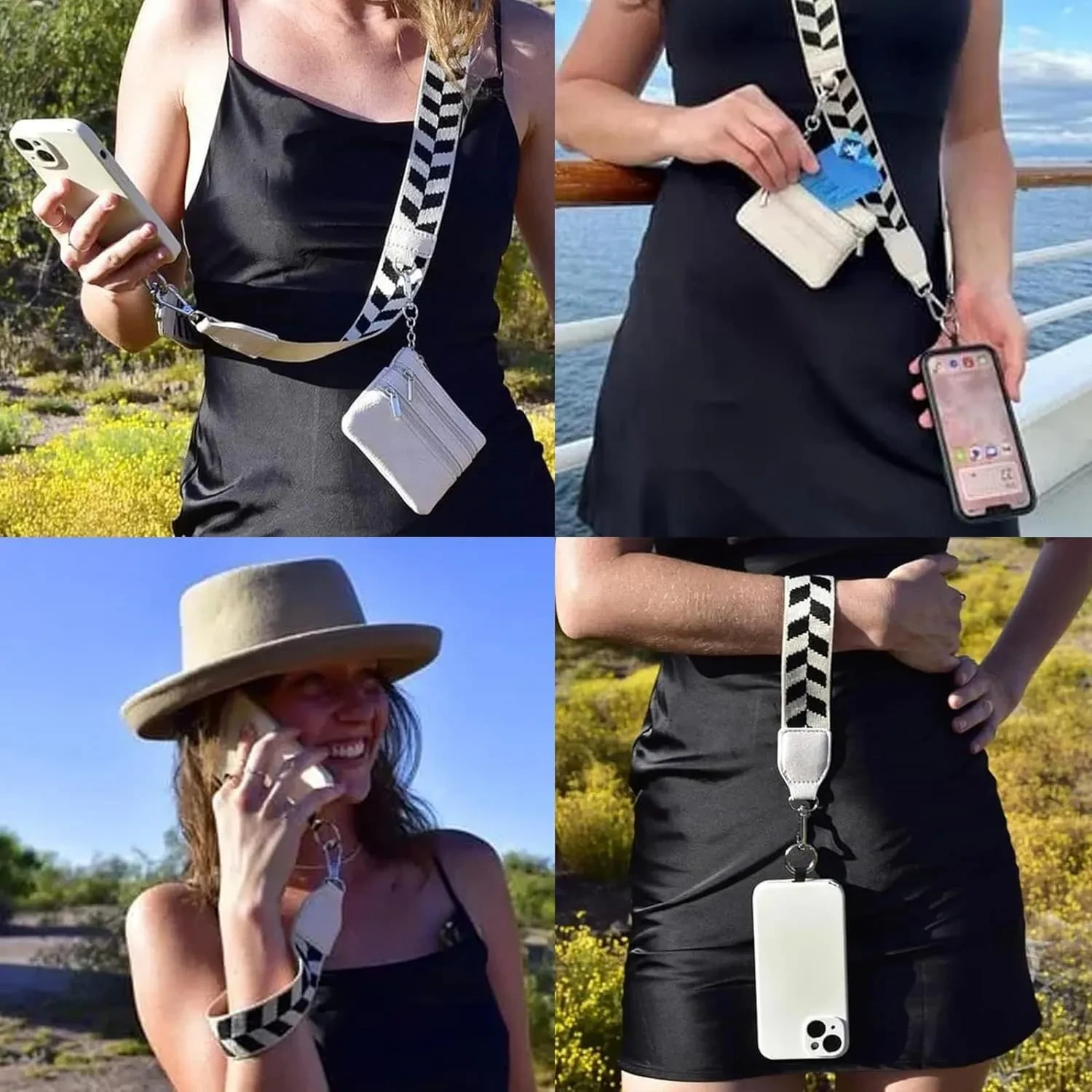Phone Strap with Zippered Pouch