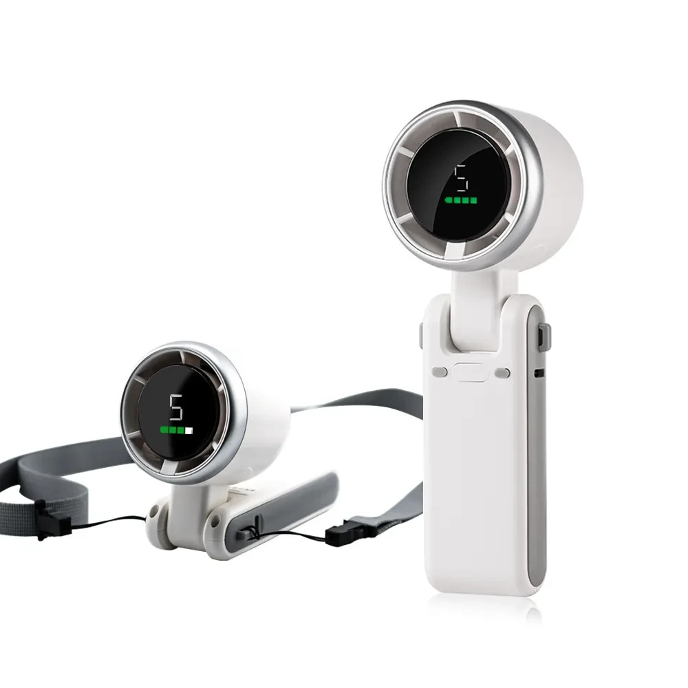 Handheld High-speed Mini Little Fan Foldable Handheld Digital Display Fan