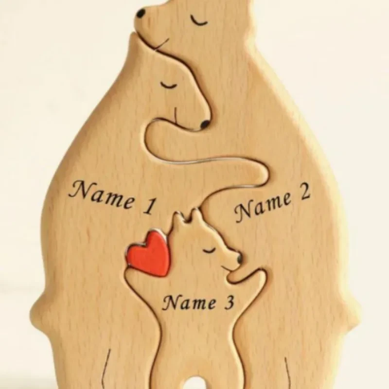 Personalized Wooden Bears Family Puzzle