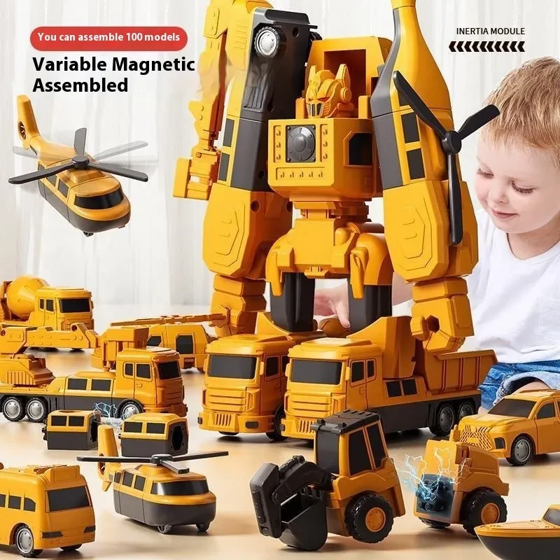 Magnetic Transform Engineering Car Assembled Toys