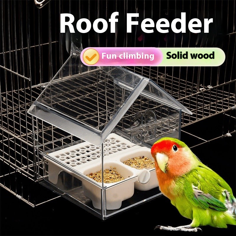 Bird Feeder and Bathhouse | Spill-Free, External and Transparent