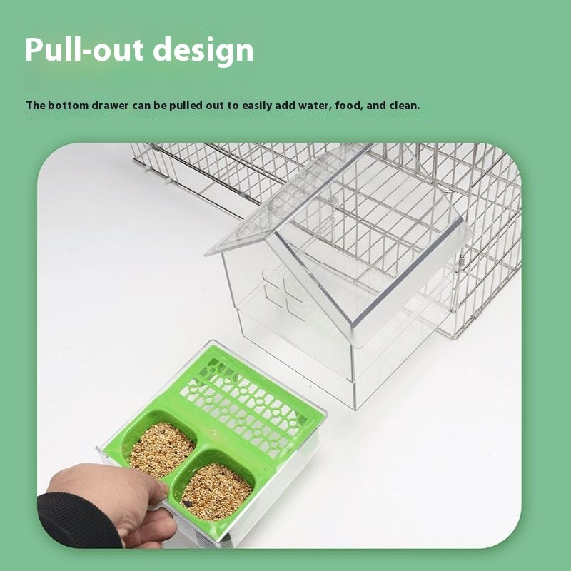 Bird Feeder and Bathhouse | Spill-Free, External and Transparent