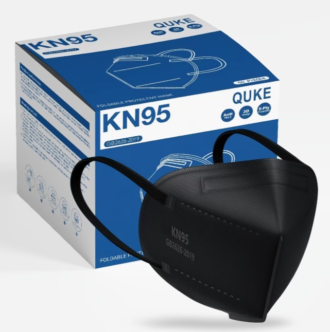 Black KN95 Face Masks with a 5-Layer Design