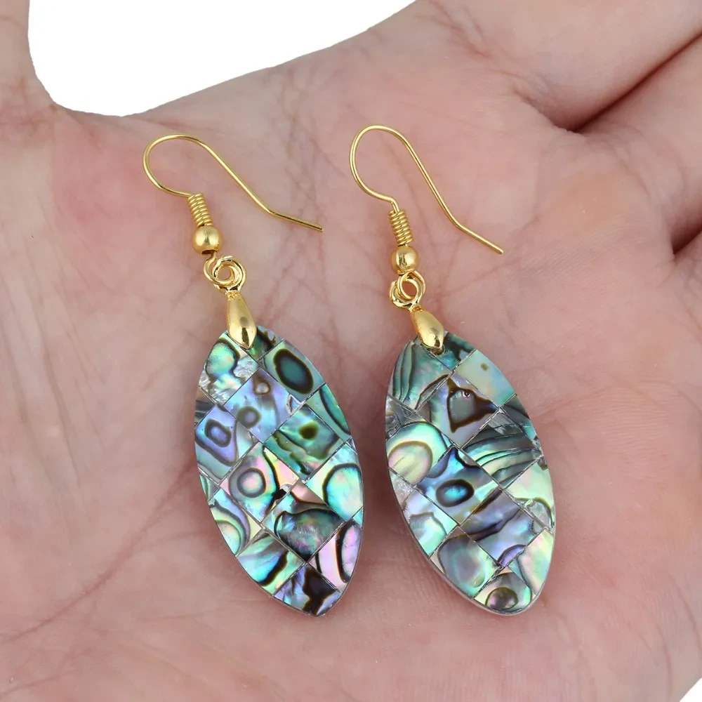 Shell earrings white copper plated K earrings