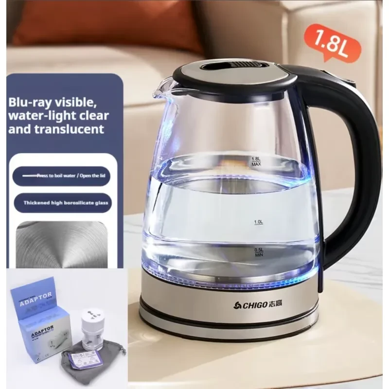 Household Large-Capacity Borosilicate Glass Automatic Shut-Off Water Kettle