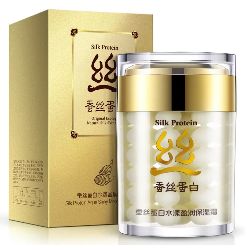 Silk Protein Hydrating Moisturizing Cream Shrink Pores Brighten Skin Color