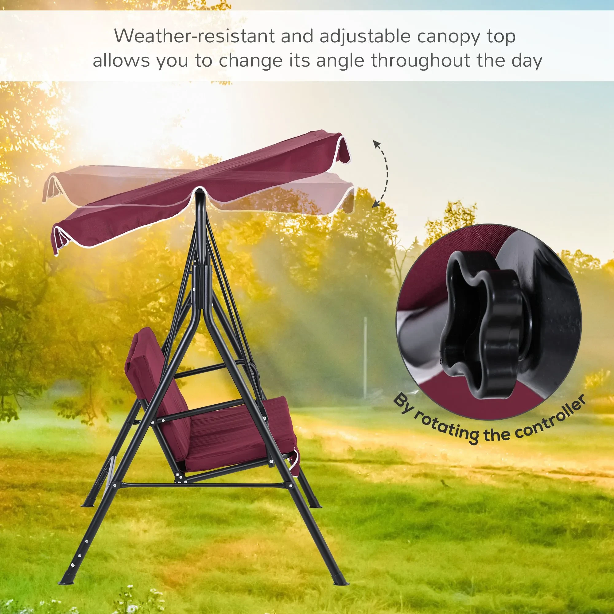 Adjustable Canopy Patio Swing Chair