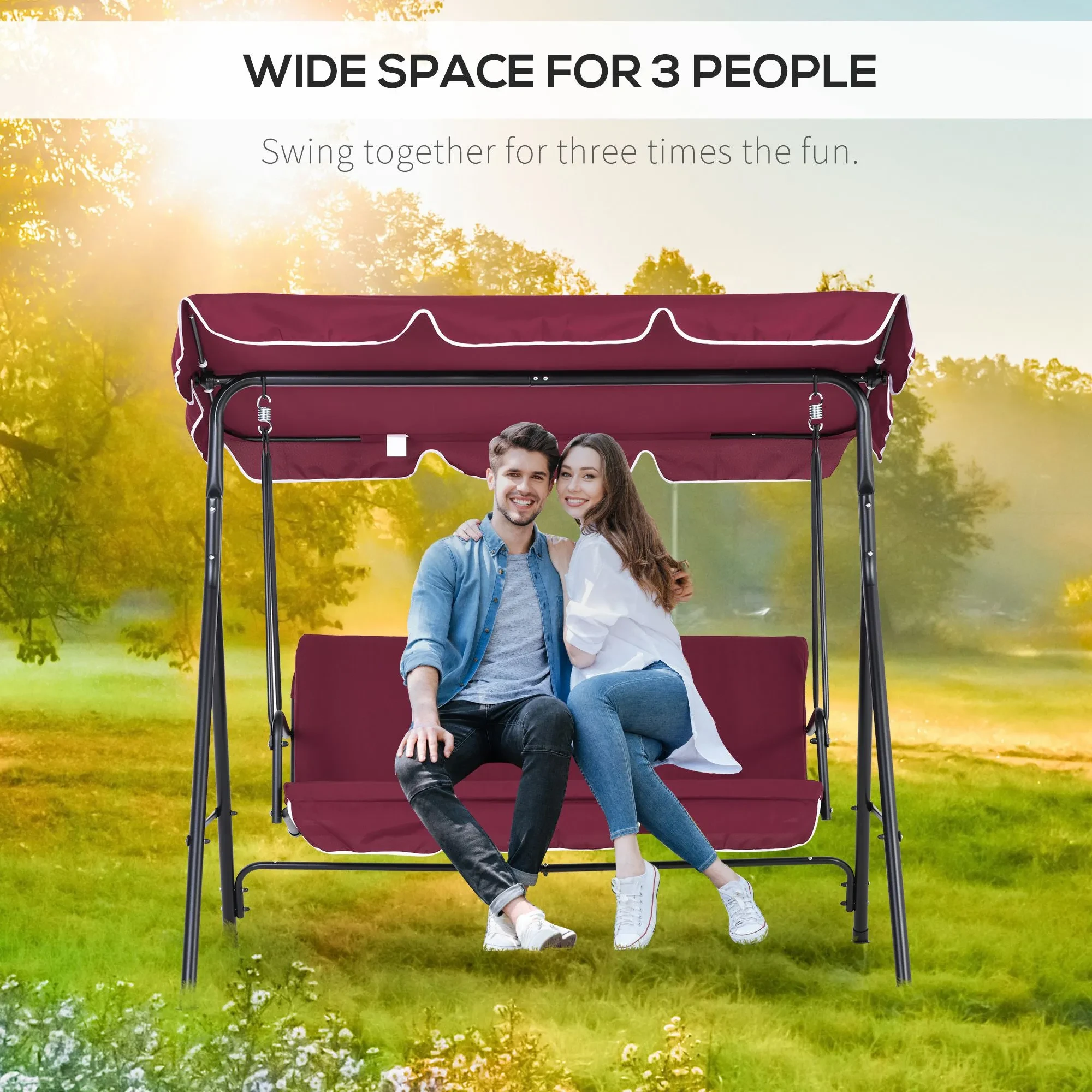 Adjustable Canopy Patio Swing Chair